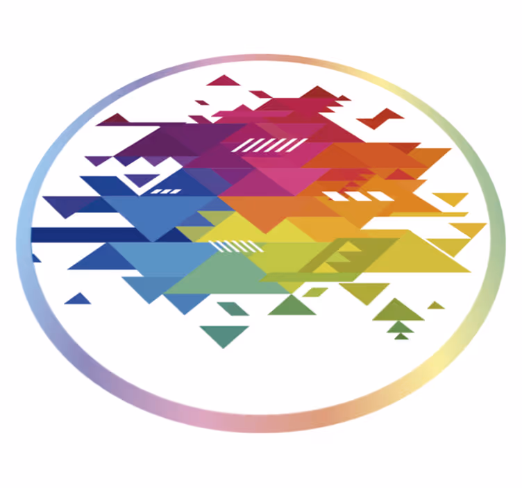 Alfombra de vinilo geométrica formas geométricas coloridas - TenVinilo