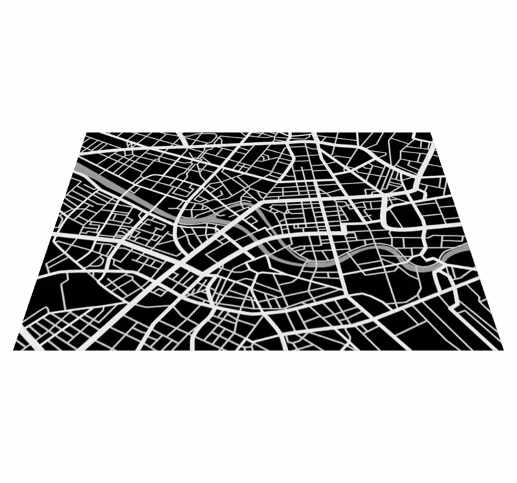Alfombra de vinilo mapamundi detalle del mapa urbano - TenVinilo