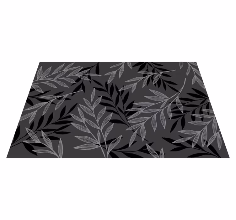 Alfombra vinílica flores silueta frondosa - TenVinilo