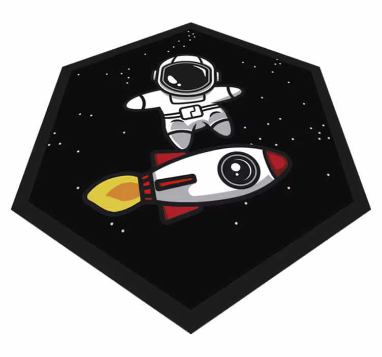 Alfombra de vinilo infantil aventura astronauta - TenVinilo
