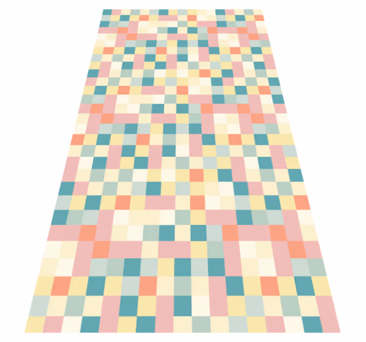 Alfombra vinílica rayas rejilla multicolor - TenVinilo