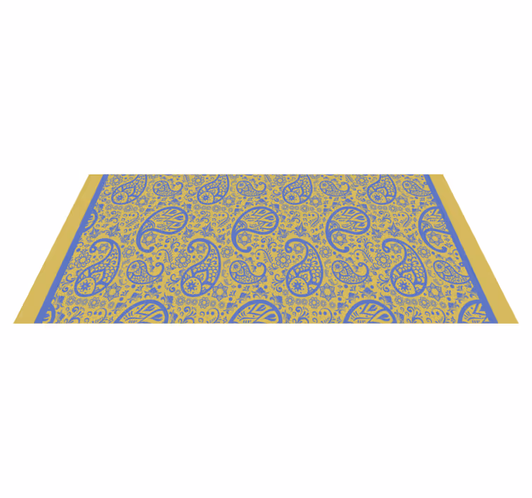 Alfombra vinílica dormitorio remolinos de paisley - TenVinilo