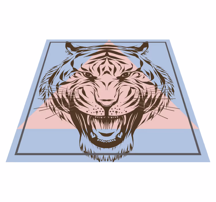 Alfombra vinílica animales retrato estilizado del tigre - TenVinilo