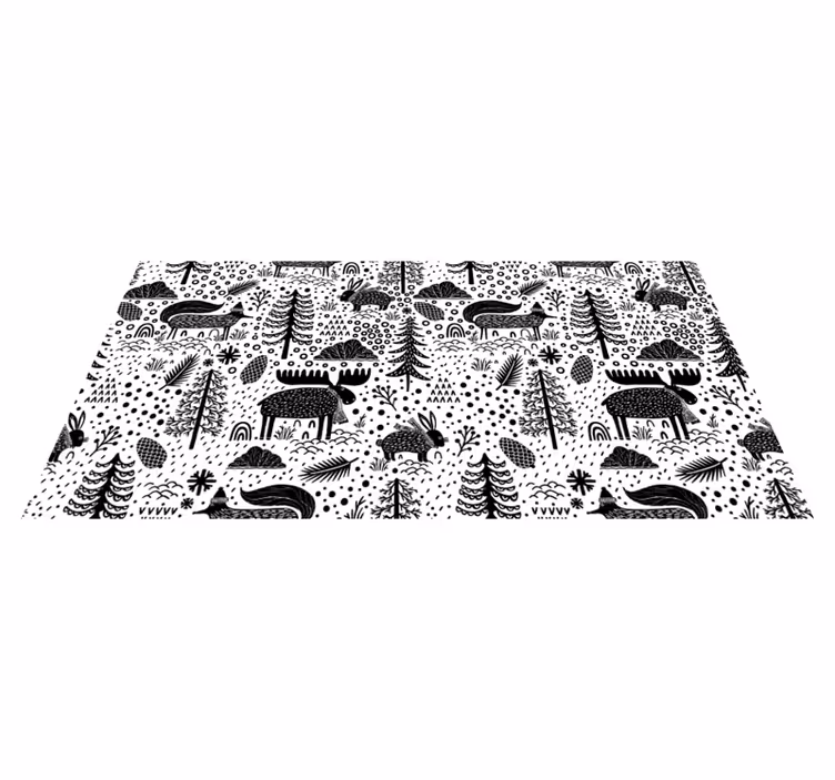 Alfombra vinílica infantil fauna escandinava - TenVinilo