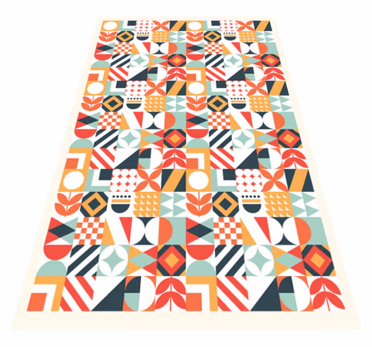Alfombra de vinilo geométrica mosaico simétrico - TenVinilo