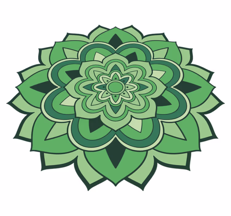 Alfombra vinílica verde mandala - TenVinilo