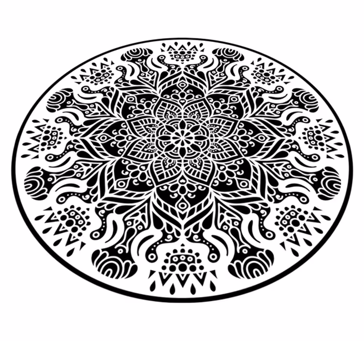 Alfombra vinílica mandala intrincado diseño de mandala - TenVinilo