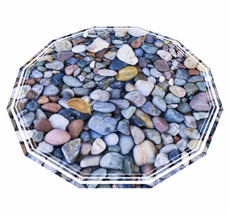 Alfombra vinílica textura piedra ilusión de guijarros - TenVinilo