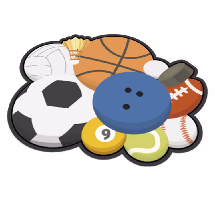 Alfombra vinílica de juegos infantil collage deportivo - TenVinilo