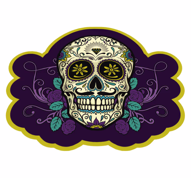 Alfombra vinílica Halloween motivo de calavera - TenVinilo