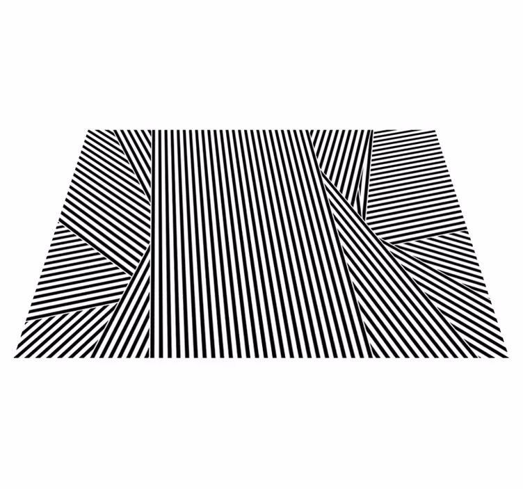 Alfombra vinílica a rayas blancas y negras - TenVinilo