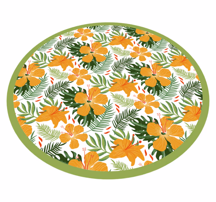 Alfombra vinílica flores armonía floral tropical - TenVinilo