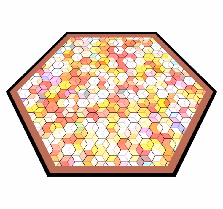 Alfombra de vinilo geométrica espectro hexagonal - TenVinilo