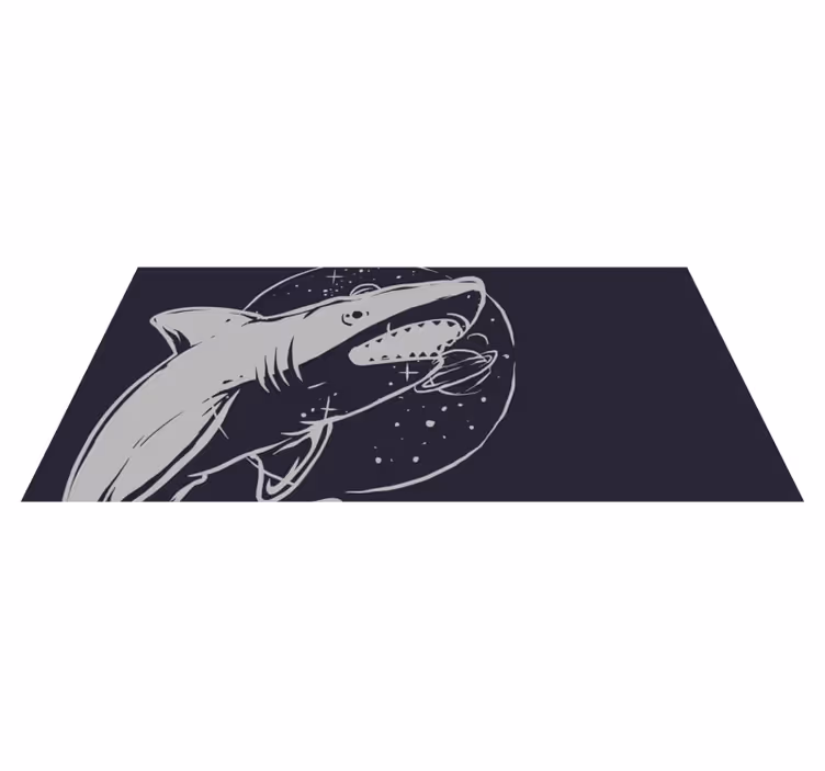 Alfombra vinílica infantil tiburón cósmico espacial - TenVinilo