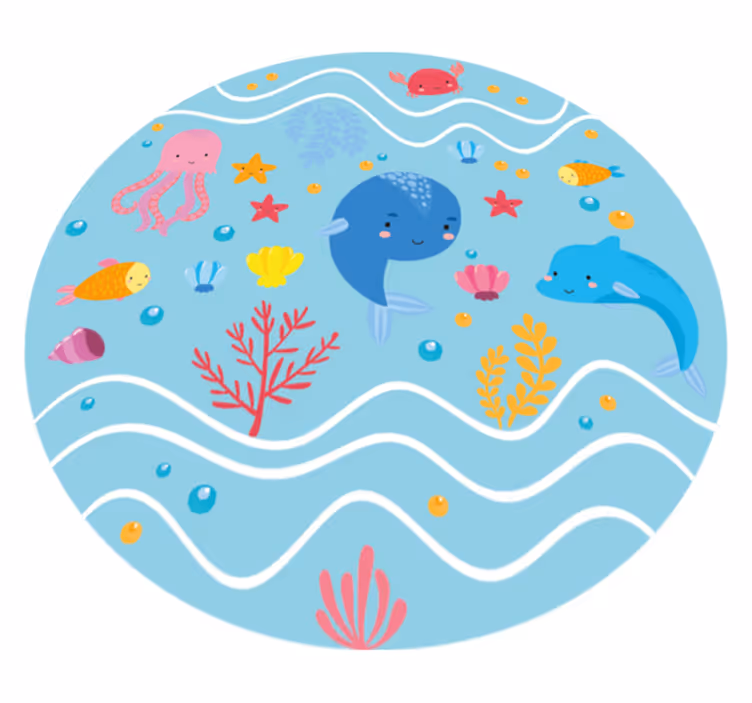Alfombra de vinilo infantil amigos oceánicos - TenVinilo