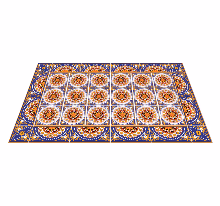 Alfombra vinílica hidráulica patrón de mosaico mandala - TenVinilo