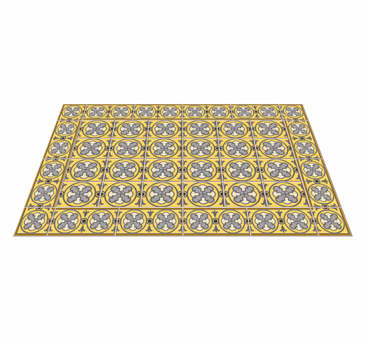 Alfombras de vinilo de azulejos gris y amarillo - TenVinilo