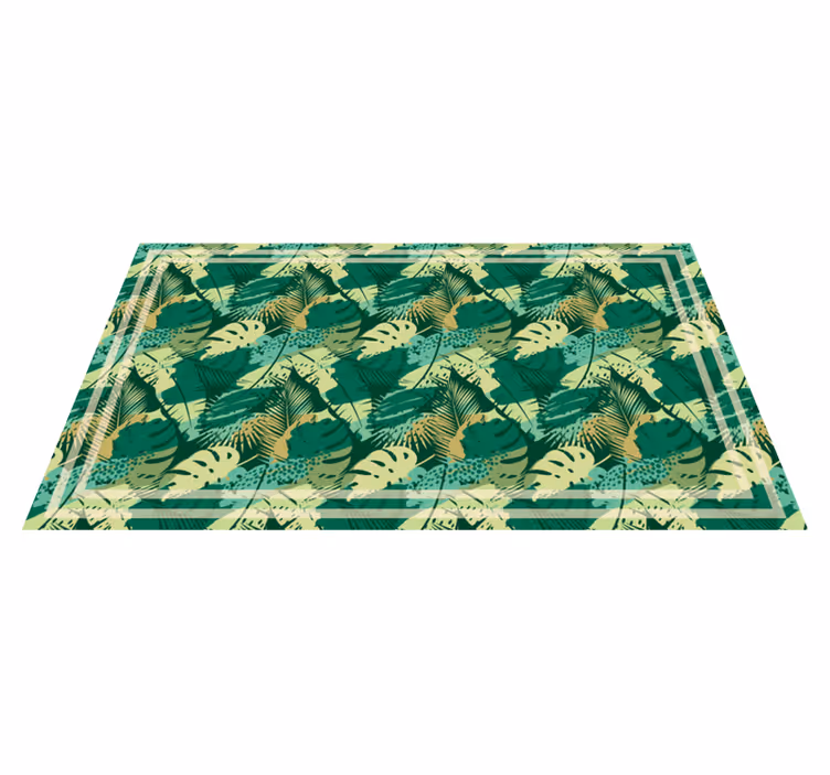 Alfombra vinilo cocina Hojas de la selva tropical - TenVinilo