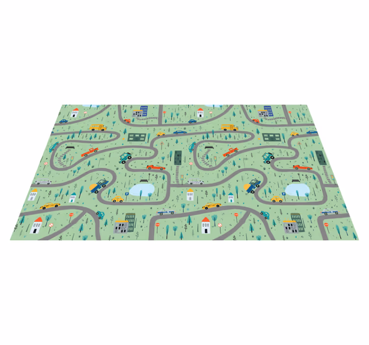 Alfombra carretera ciudad para niños - TenVinilo
