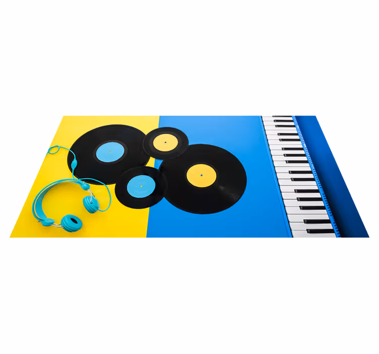 Alfombra vinílica de juegos infantil elementos musicales - TenVinilo