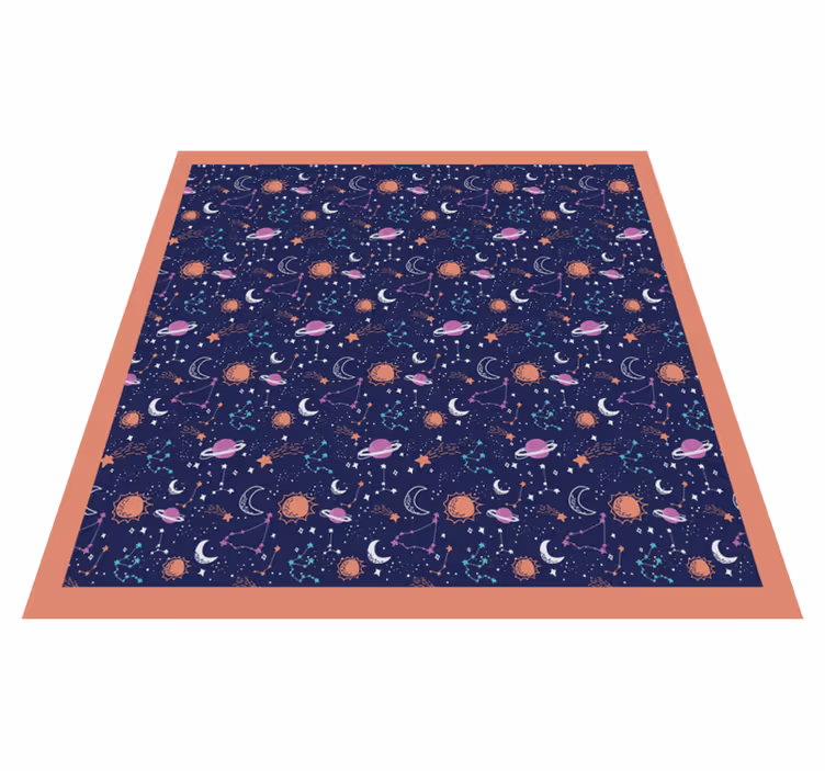 Alfombra vinílica infantil estrellas azules - TenVinilo