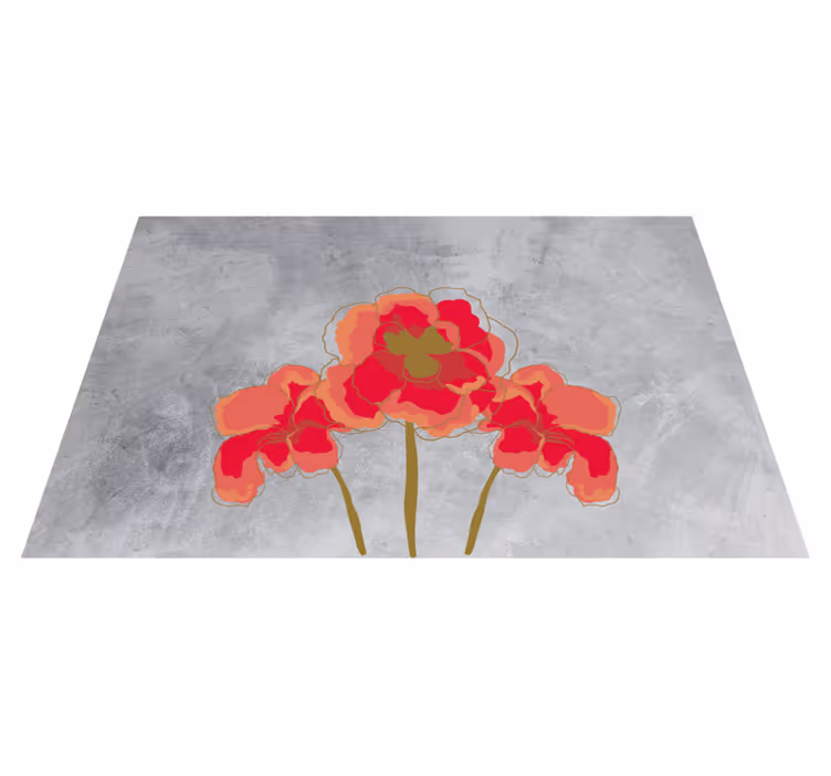 Alfombra vinílica flores trío de flores florales - TenVinilo