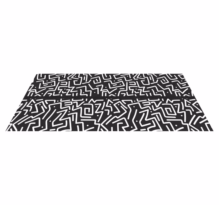 Alfombra de vinilo geométrica laberinto abstracto - TenVinilo