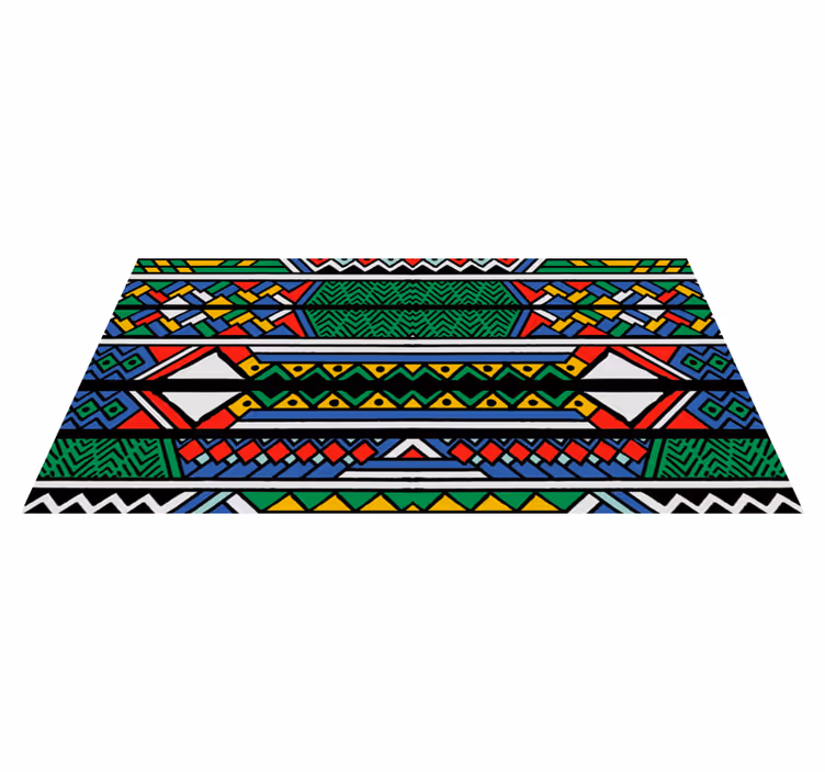 Alfombra vinilo étnica estilo primario tribal - TenVinilo