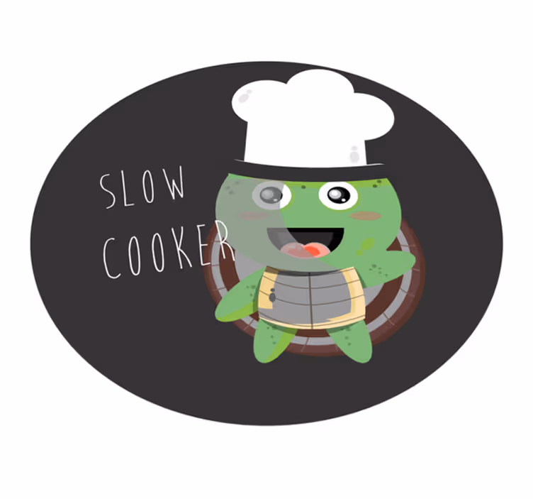Alfombra vinílica cocina ilustración de tortuga chef - TenVinilo