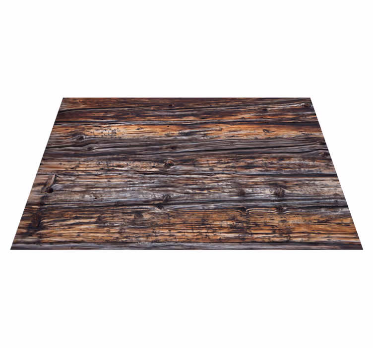 Alfombra vinílica textura madera detalle de madera rústica - TenVinilo