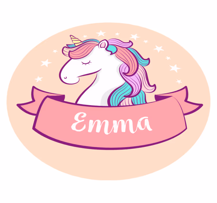 Alfombra vinílica de unicornio personalizable - TenVinilo