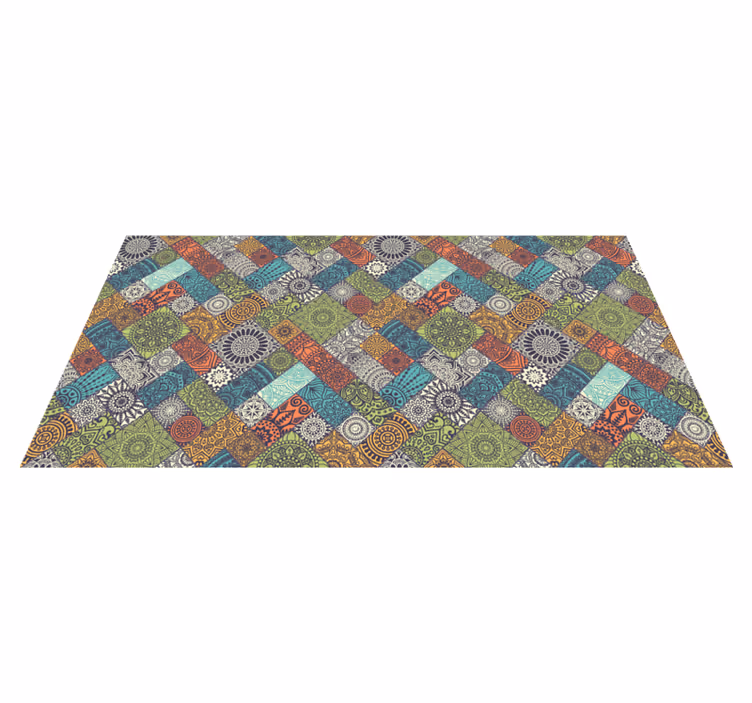 Alfombra vinílica mandala camino de mosaico de mandala - TenVinilo