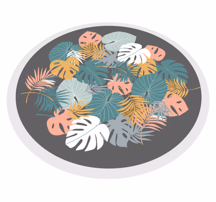 Alfombra vinílica moderna hojas tropicales - TenVinilo