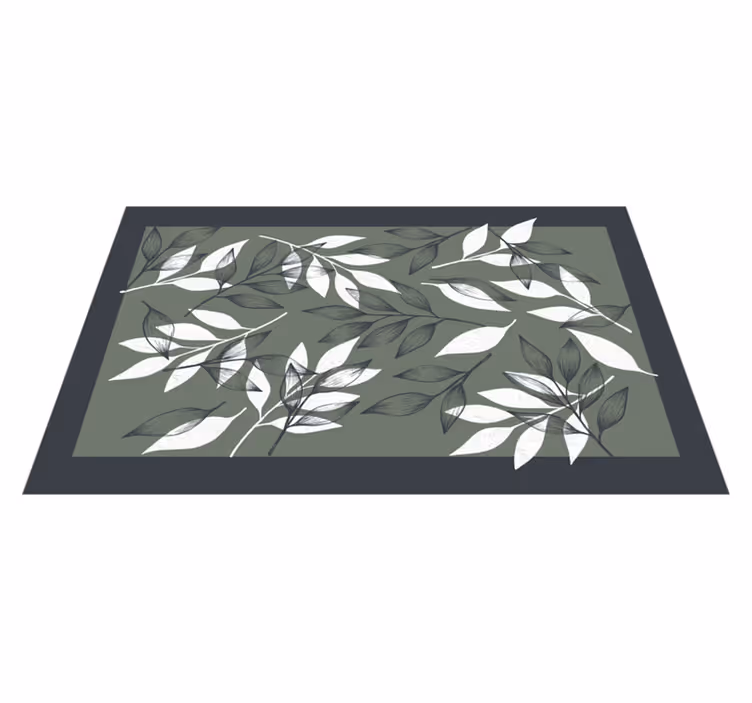 Alfombra vinílica flores patrón botánico frondoso - TenVinilo
