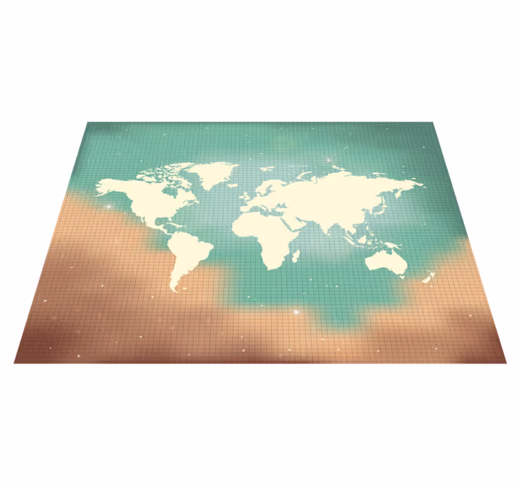 Alfombra de vinilo mapamundi ilustración del mapa mundial - TenVinilo