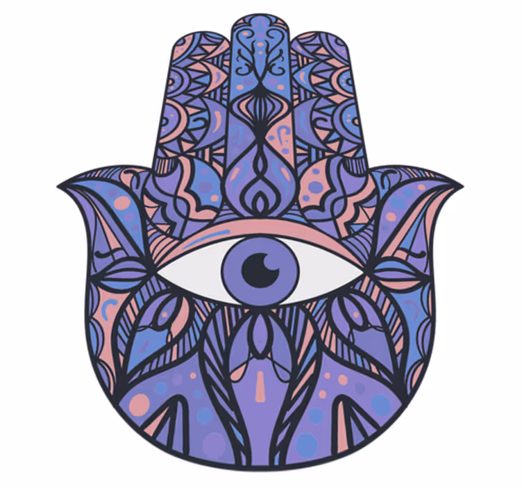 Alfombra vinílica mandala motivo de mano de hamsa - TenVinilo