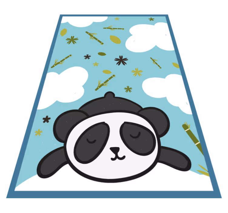 Alfombra de vinilo infantil paisaje onírico panda - TenVinilo
