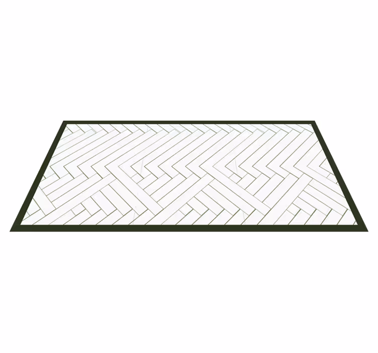 Alfombra vinílica mosaico azulejos blancos abstractos - TenVinilo