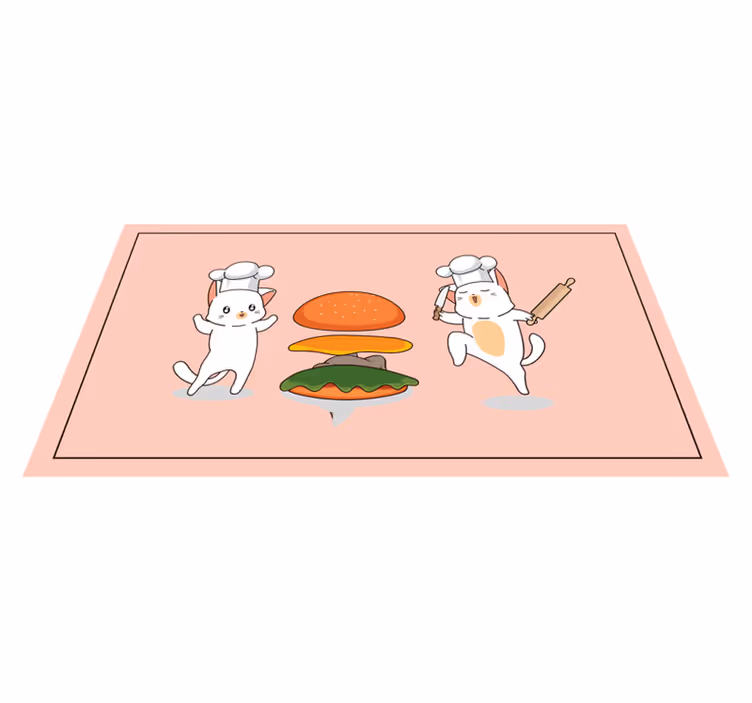 Alfombra de vinilo infantil alegres compañeros de cocina - TenVinilo