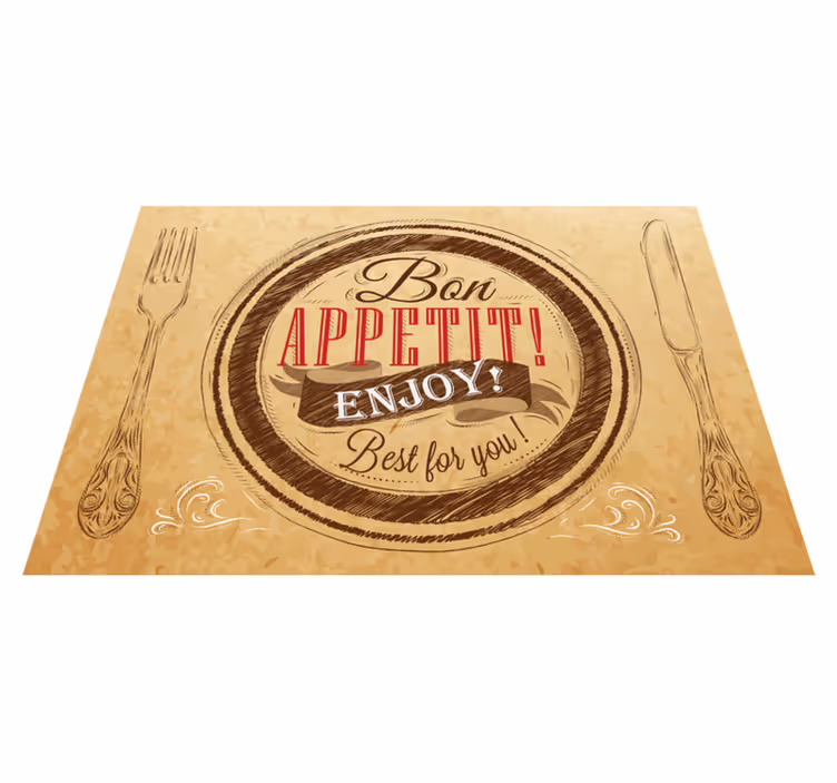 Alfombra vinilo cocina frase buen provecho - TenVinilo