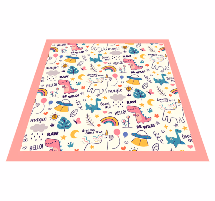 Aflombra vinílica infantil unicornios mágicos - TenVinilo