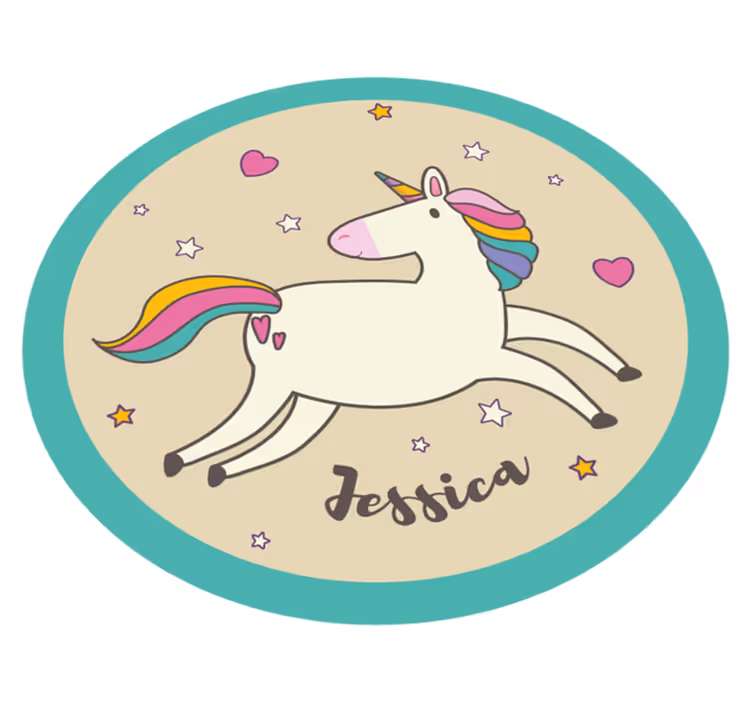 Alfombra vinílica personalizable unicornio personalizado - TenVinilo