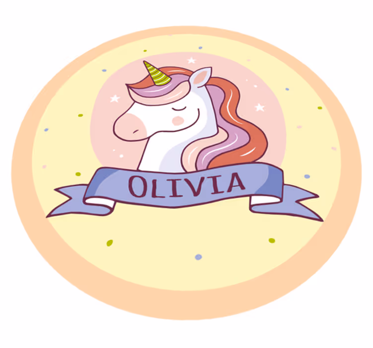 Alfombra vinílica personalizable unicornio personalizado - TenVinilo