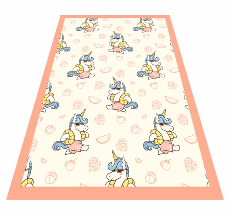 Alfombra de vinilo infantil estampado de unicornio - TenVinilo