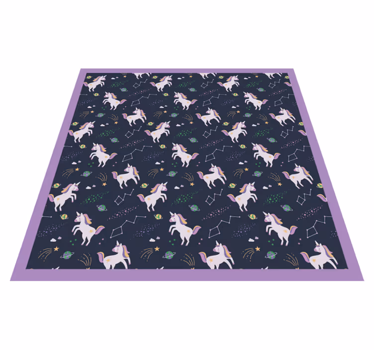 Alfombra de vinilo infantil fantasía de unicornios - TenVinilo