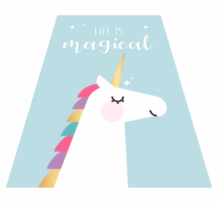 Alfombra de vinilo infantil frase mágica del unicornio - TenVinilo