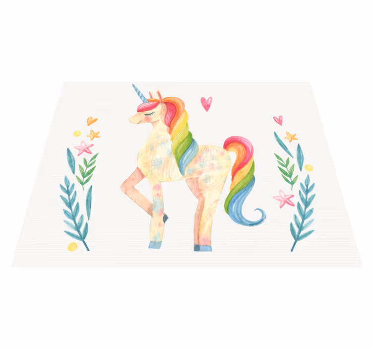 Alfombra de vinilo infantil unicornio pastel - TenVinilo