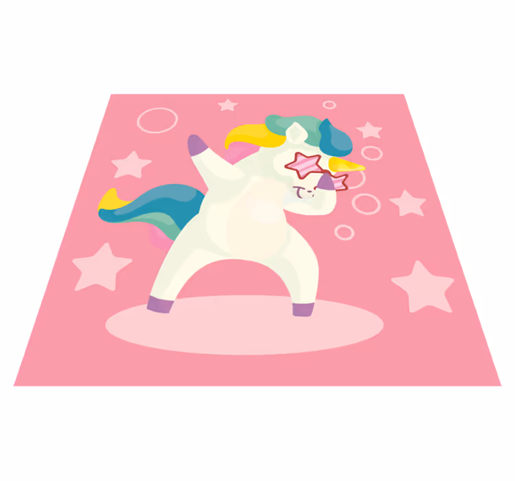 Alfombra vinílica infantil unicornio hípster - TenVinilo