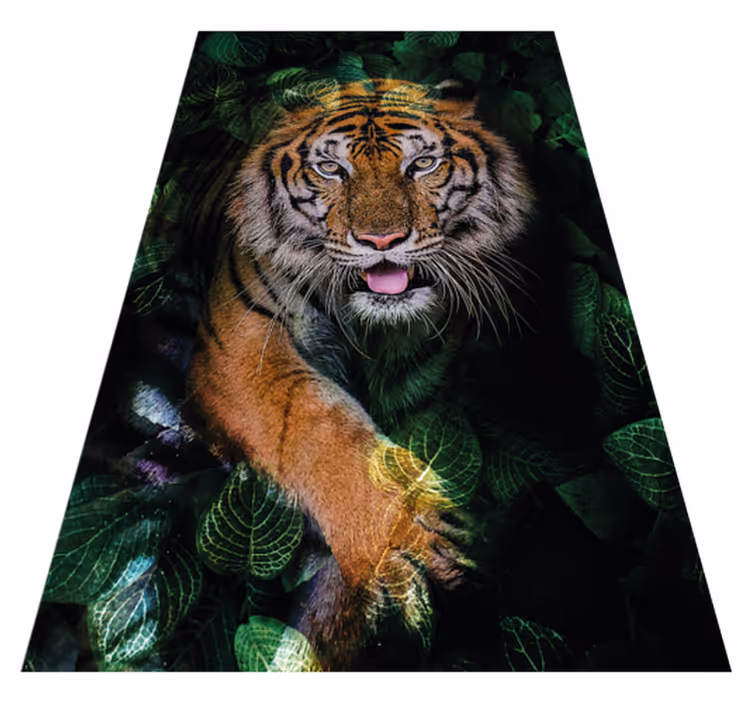 Alfombra vinílica animales representación de tigre - TenVinilo