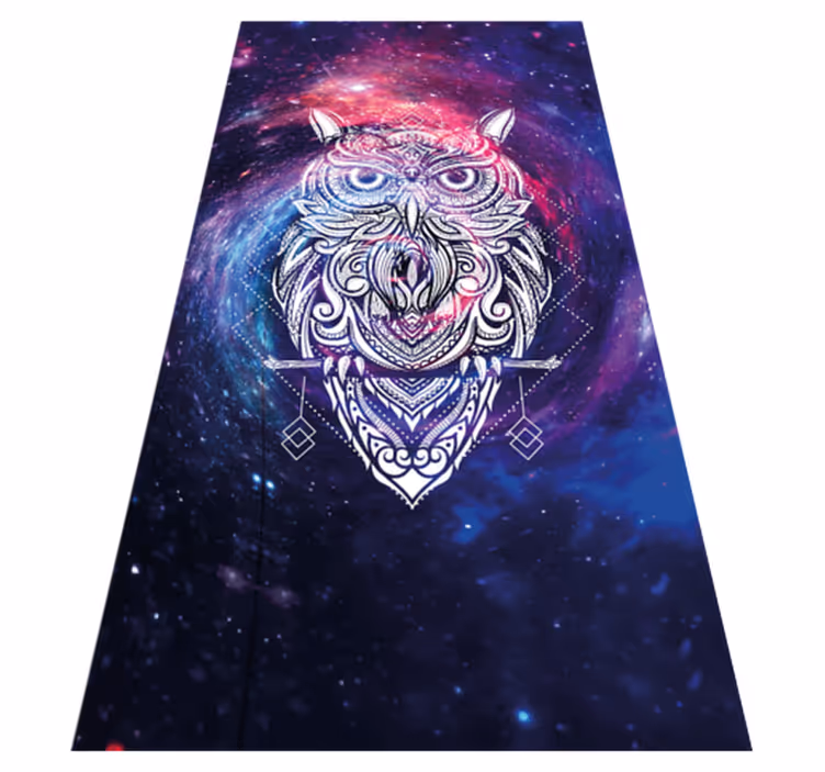 Alfombra vinílica animales búho geométrico - TenVinilo